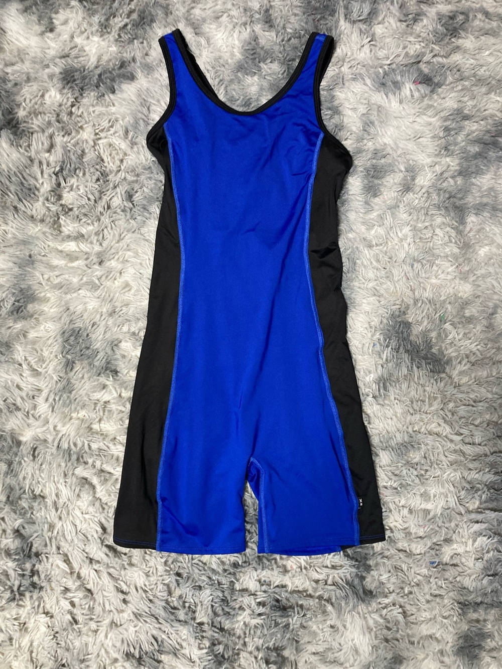 TomboyX 6” Swim Unisuit - Blue/Black (Size Small)